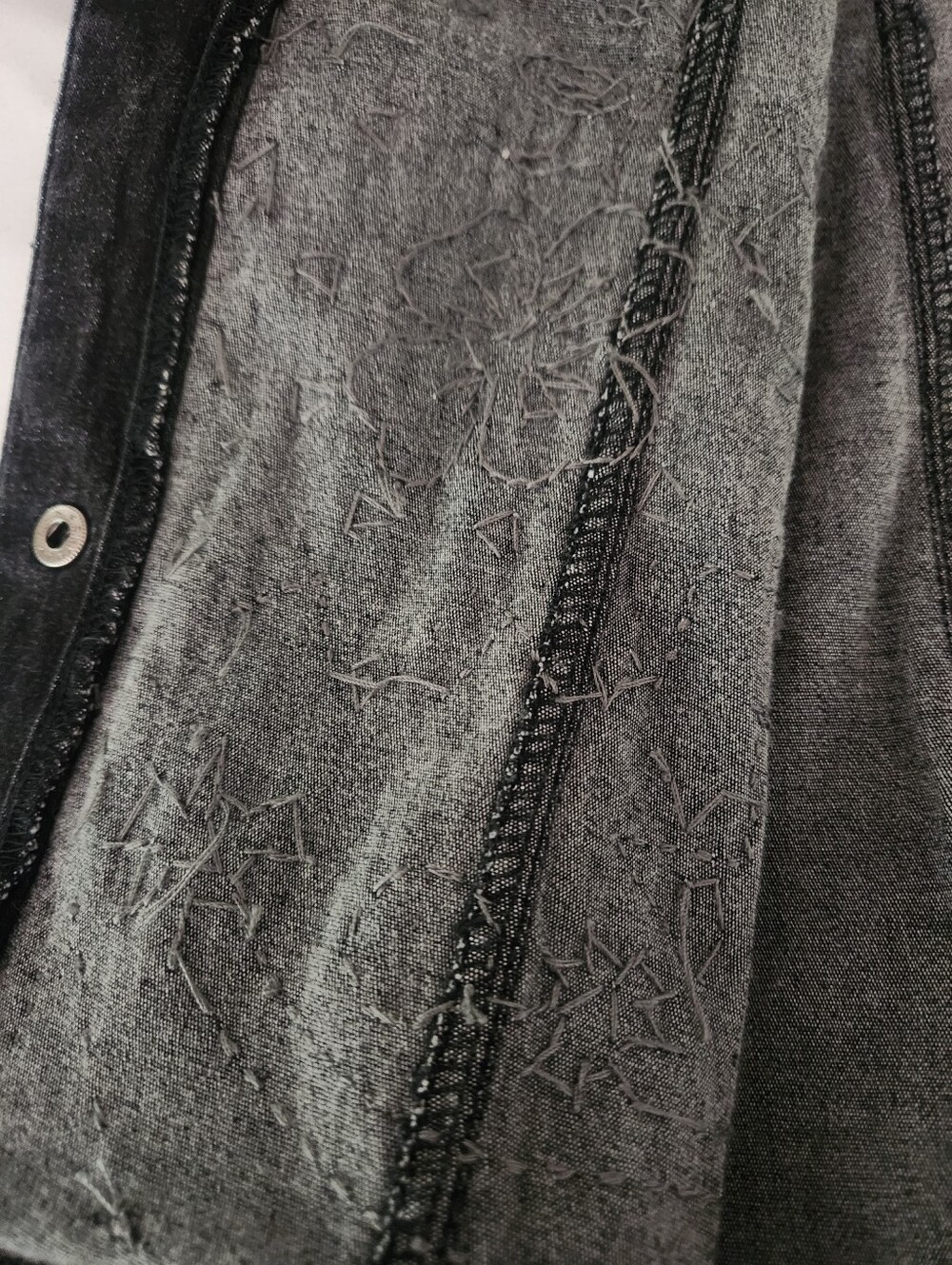 Susan Bristol Black Denim Jacket w Floral Paisley Beaded Sequins - Picture 8 of 16